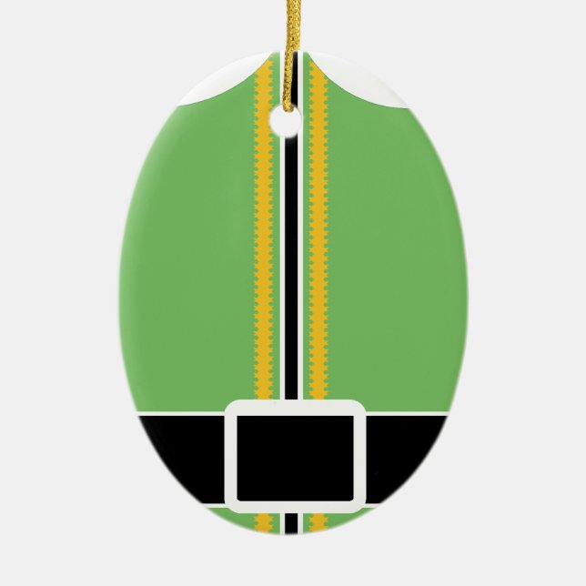 Adorno De Cerámica Elf Oval Ornament (Frente)