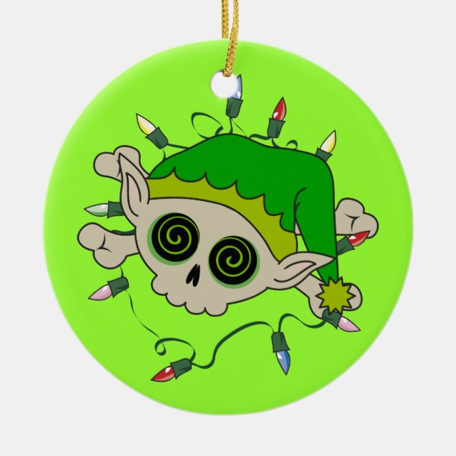 Adorno De Cerámica Elf Skull (Frente)