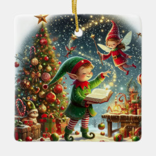 Adorno De Cerámica Elfo de los Navidades magos