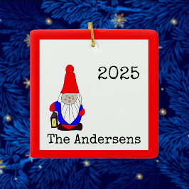 Adorno De Cerámica Elfo sueco con letra de máquina de escribir