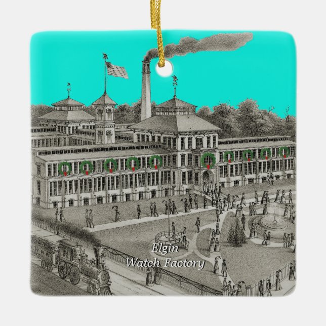 Adorno De Cerámica Elgin Watch Factory Illinois 1871 (Anverso)