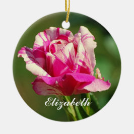 Adorno De Cerámica Elizabeth Peppermint Navidades Rosa Ornament