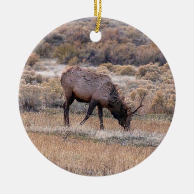 Adorno De Cerámica Elk Deer Ornament (Frente)