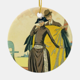 Adorno De Cerámica Elle y Lui, 1921 (impresión del pochoir)