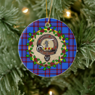 Adorno De Cerámica Elliot Clan Badge & Tartan Personalizado Xmas