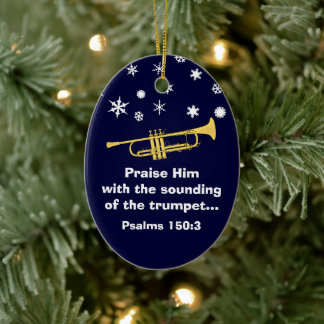 Adorno De Cerámica Elogio Con Trumpet Biblic A Los Navidades