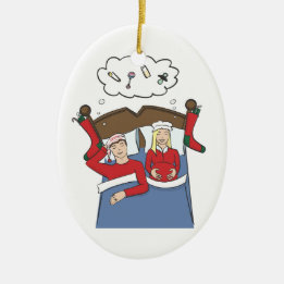 Adorno De Cerámica Embarazo Nochequeo Ornament Silencioso Noches