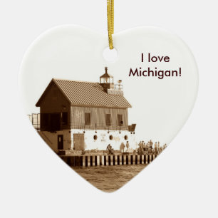 Adorno De Cerámica ¡embarcadero magnífico del asilo, amo Michigan!