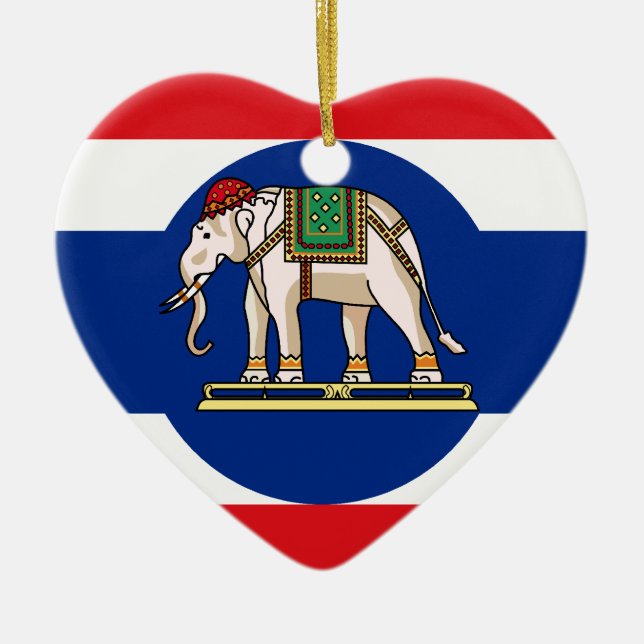 Adorno De Cerámica Embassador bandera de Tailandia, Tailandia (Frente)