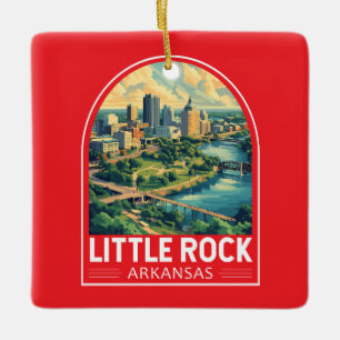 Adorno De Cerámica Emblema Artístico de Viajes de Little Rock Arkansa