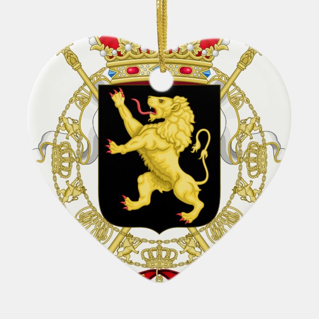 Adorno De Cerámica Emblema belga - escudo de armas de Bélgica (Frente)
