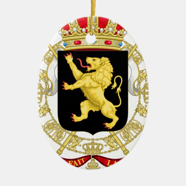 Adorno De Cerámica Emblema belga - escudo de armas de Bélgica (Frente)