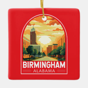 Adorno De Cerámica emblema de arte de viaje de Birmingham Alabama
