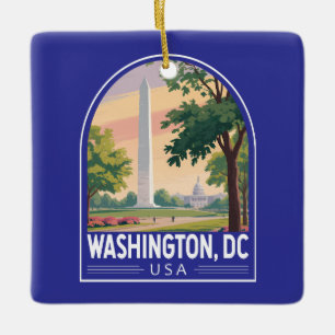 Adorno De Cerámica Emblema de arte de viaje de Washington DC