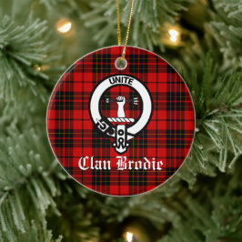 Adorno De Cerámica Emblema de la Cresta del Clan Brodie y Tartán