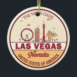 Adorno De Cerámica Emblema de la línea aérea de Las Vegas Nevada<br><div class="desc">Diseño de arte minimalista y colorido de Las Vegas con monumentos y monumentos de la ciudad de Nevada.</div>