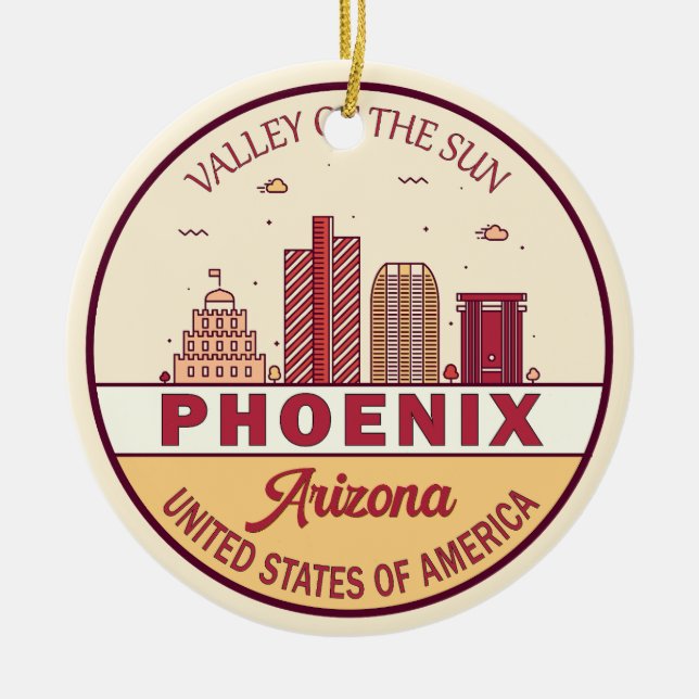 Adorno De Cerámica Emblema de la línea aérea de Phoenix Arizona (Frente)