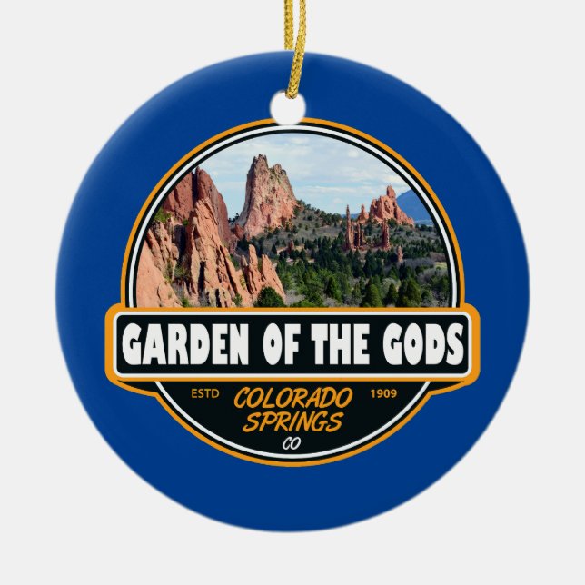 Adorno De Cerámica Emblema de Viajes del Jardín de los Dioses Colorad (Frente)