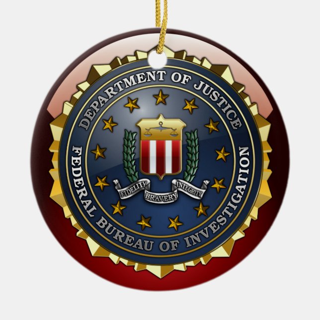 Adorno De Cerámica Emblema del FBI (Frente)