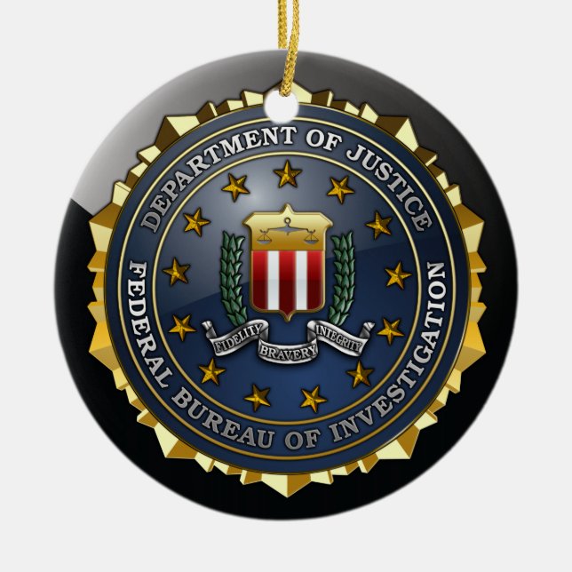 Adorno De Cerámica Emblema del FBI (Frente)