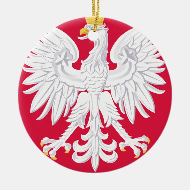 Adorno De Cerámica Emblema polaco - Escudo de Polonia - Polska Herb P (Frente)