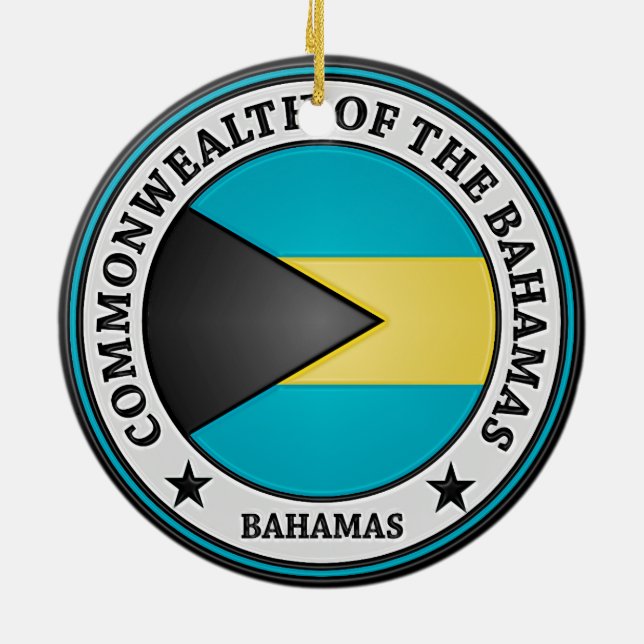 Adorno De Cerámica Emblema redondo de Bahamas (Atrás)
