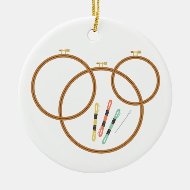 Adorno De Cerámica Embroidery Hoops (Frente)