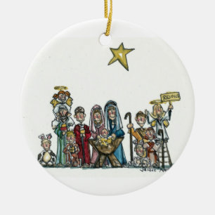 Adorno De Cerámica embroma escena de la natividad