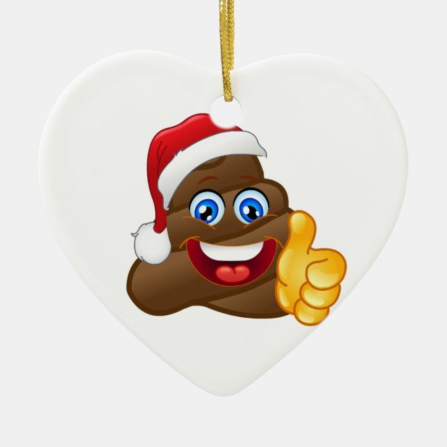 Adorno De Cerámica Emoji brillante rara del impulso de Santa (Frente)