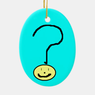 Adorno De Cerámica Emoji con interrogantes sonrientes felices, arte i