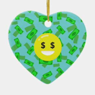 Adorno De Cerámica emoji con ojos de dinero