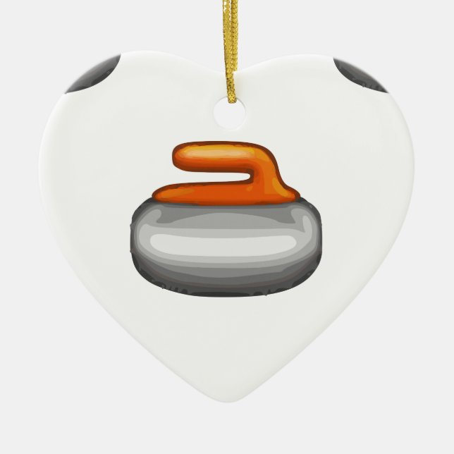 Adorno De Cerámica Emoji Curling Stone (Frente)