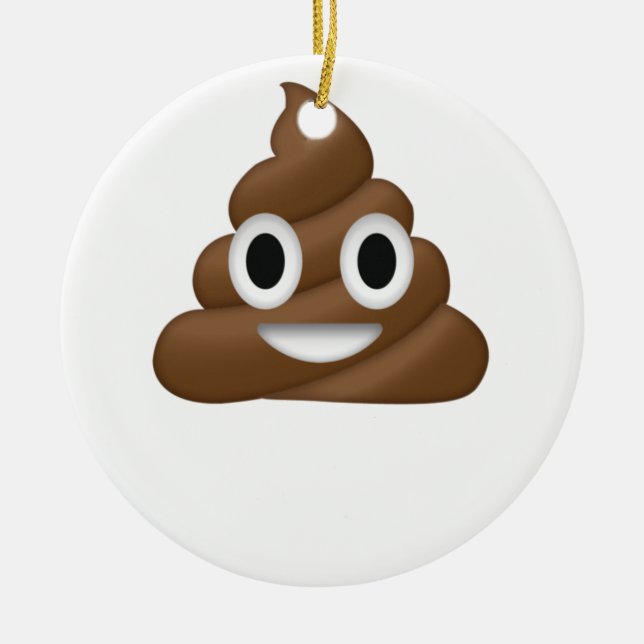 Adorno De Cerámica Emoji Cute Poop (Frente)