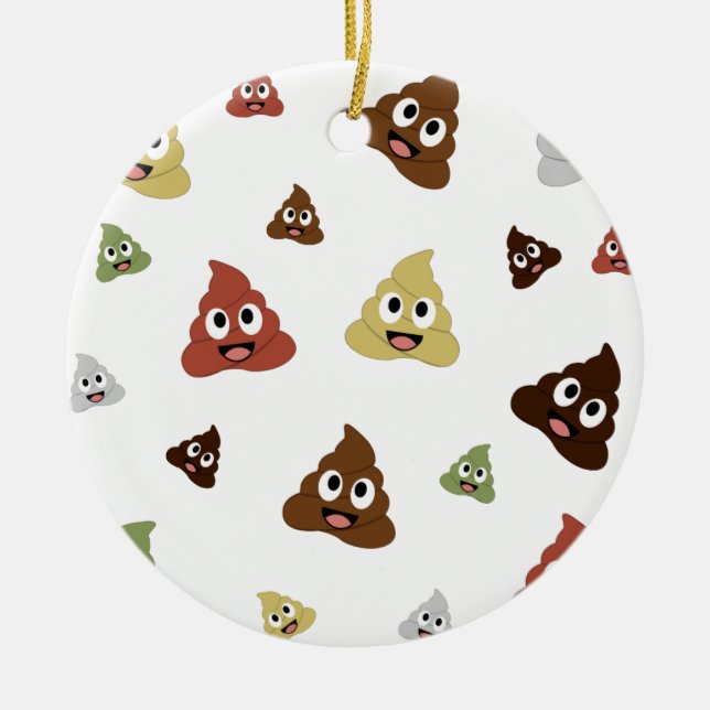 Adorno De Cerámica Emoji Cute Poop ideas divertidas de regalo (Frente)