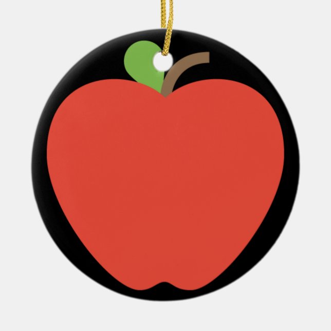 Adorno De Cerámica Emoji de Apple Rojo (Frente)