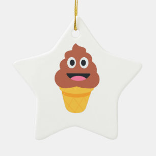 Adorno De Cerámica emoji de caca de helado