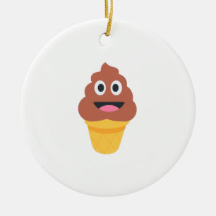 Adorno De Cerámica emoji de caca de helado
