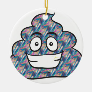 Adorno De Cerámica emoji de caca holográfica