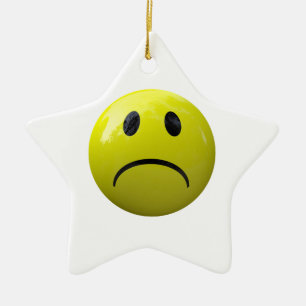 Adorno De Cerámica emoji de cara infeliz