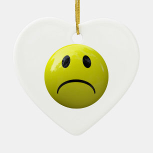 Adorno De Cerámica emoji de cara infeliz
