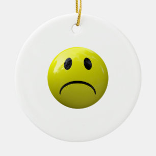 Adorno De Cerámica emoji de cara infeliz
