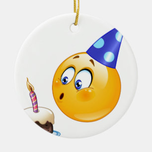 Adorno De Cerámica emoji de cumpleaños