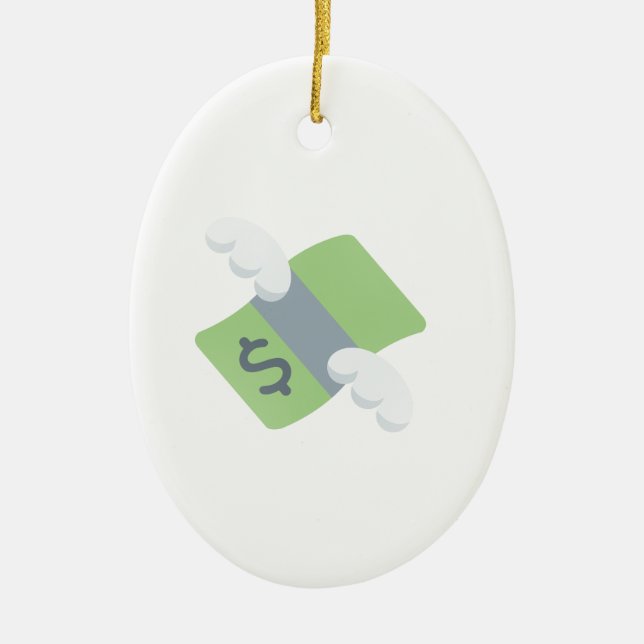 Adorno De Cerámica emoji de dinero volante (Frente)