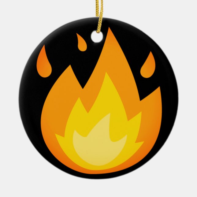Adorno De Cerámica Emoji de incendios intensos (Frente)