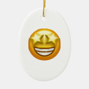 Adorno De Cerámica emoji de ojos de estrella