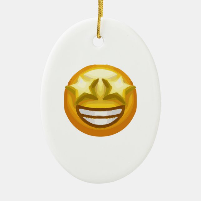 Adorno De Cerámica emoji de ojos de estrella (Frente)