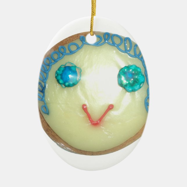 Adorno De Cerámica Emoji de pelo azul Arte Imprimir/Gráfico (Frente)