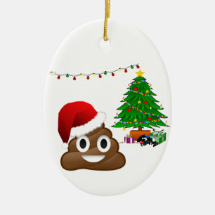 Adorno De Cerámica emoji de poo de navidades