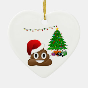 Adorno De Cerámica emoji de poo de navidades