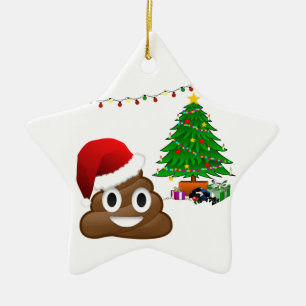 Adorno De Cerámica emoji de poo de navidades
